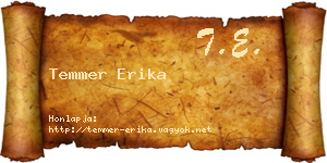 Temmer Erika névjegykártya